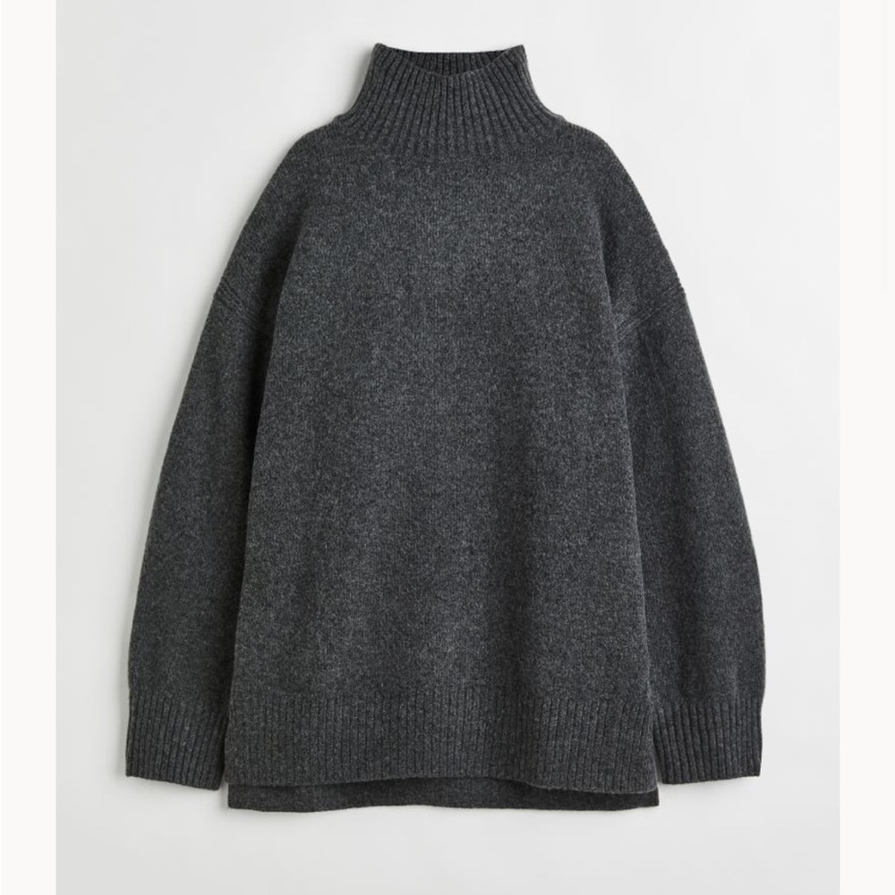 H&M turtleneck sweater, dark grey, 3XL
